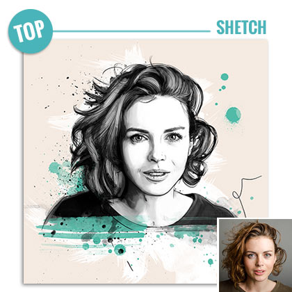 Personalised portrait in sketch style